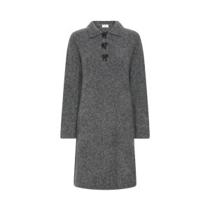B.young dame strik kjole BYOMEA - Dark grey melange