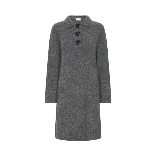 B.young dame strik kjole BYOMEA - Dark grey melange